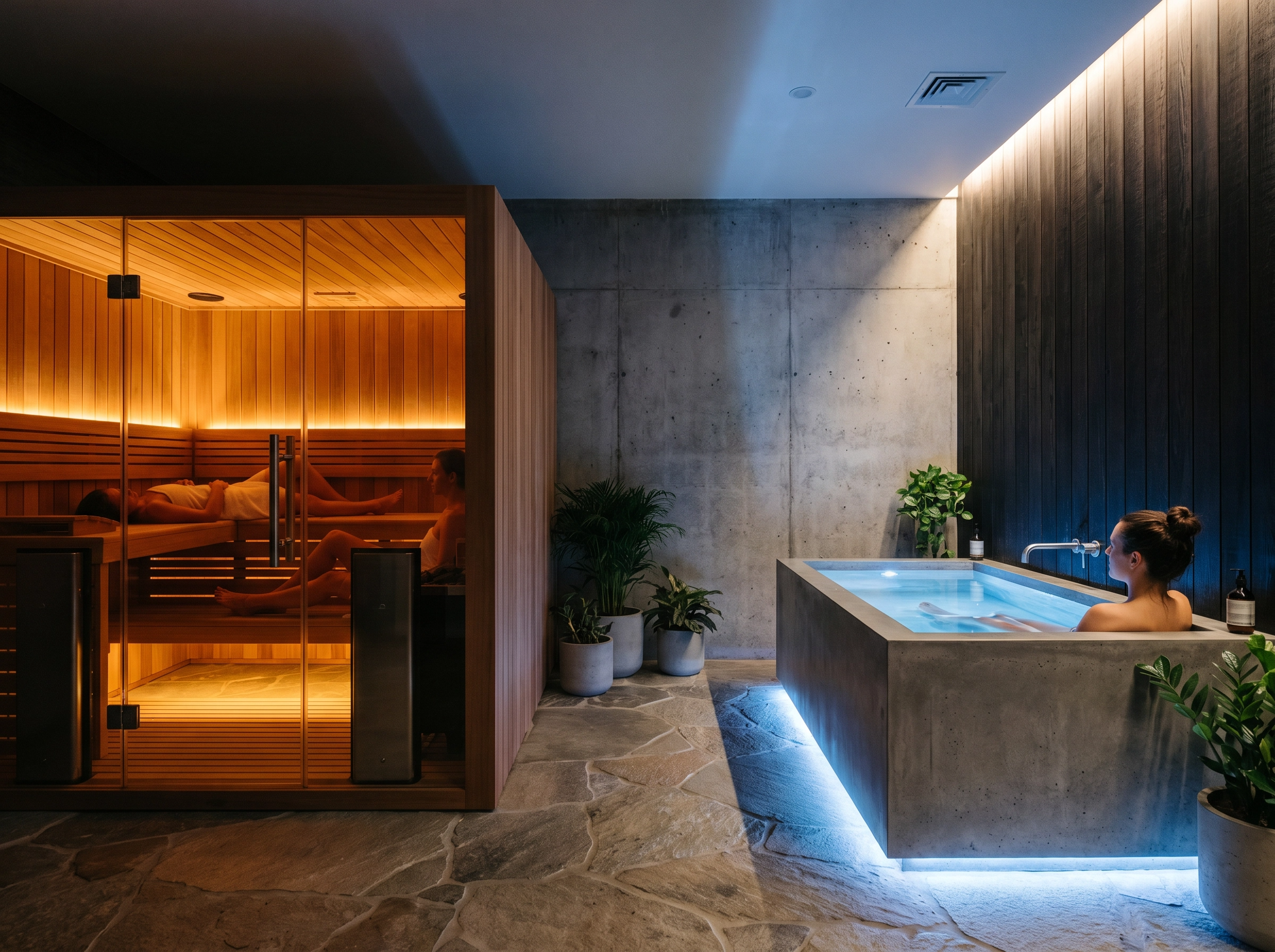 Sauna and cold plunge contrast therapy in Port St. Lucie